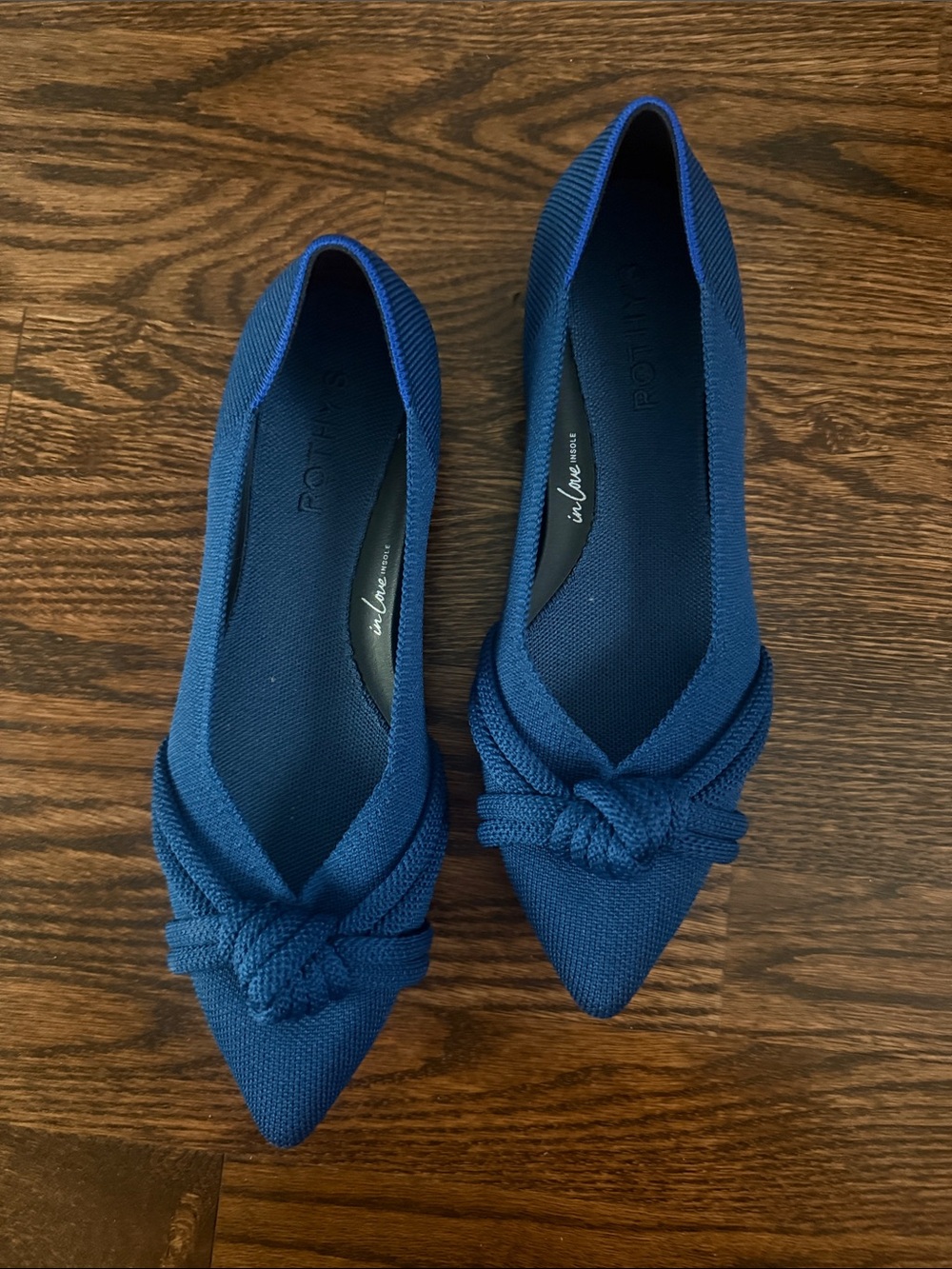 Rothy’s Pointed Toe Knot Ballet Flats - Blue